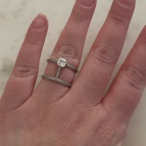Henri Bendel Silver Double Band Ring